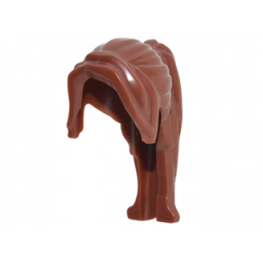 reddish brown minifigure hair female ponytail long with side bangs