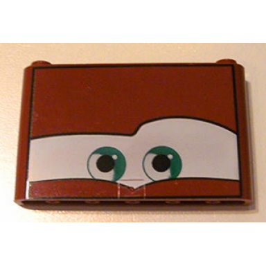 reddish brown windscreen 1 x 6 x 3 with green eyes on white background pattern