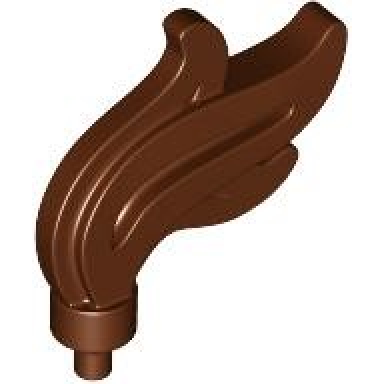 reddish brown minifigure plume feather triple compact flame water with small pin