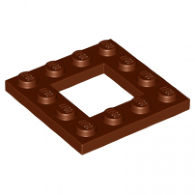 reddish brown plate modified 4 x 4 with 2 x 2 open center