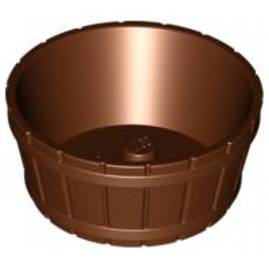 reddish brown container barrel half large with axle hole
