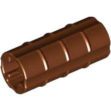 reddish brown technic axle connector 2l ridged with x hole x orientation