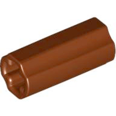 reddish brown technic axle connector 2l smooth with x hole orientation