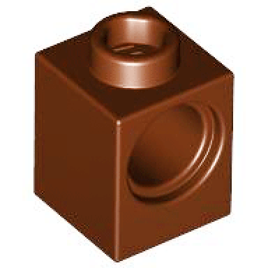 reddish brown technic brick 1 x 1 with hole