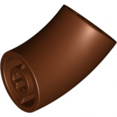 reddish brown brick round 2 x 2 d 45 degrees elbow 25.5mm standing height