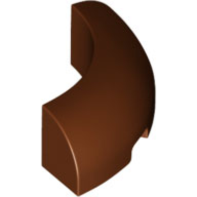 reddish brown brick round corner 3 x 3 without studs