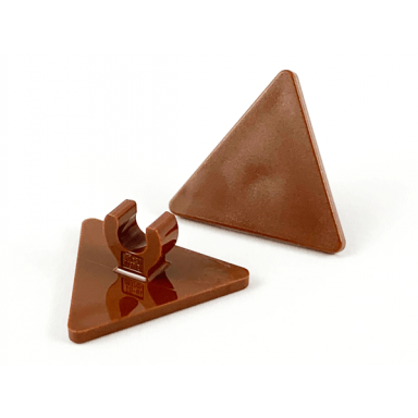 reddish brown road sign 2 x 2 triangle with open o clip