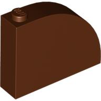 reddish brown slope curved 4 x 1 x 2 2 3 with stud