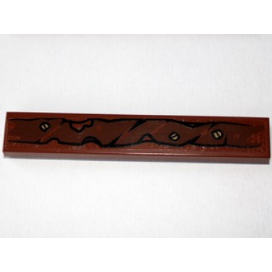 reddish brown tile 1 x 6 with wooden branch and 3 screws pattern type 1 sticker - set 79010