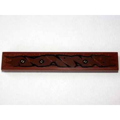 reddish brown tile 1 x 6 with wooden branch and 3 screws pattern type 2 sticker - set 79010