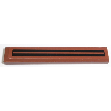 reddish brown tile 1 x 6 with 2 black stripes pattern sticker - set 75058