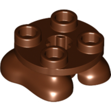 reddish brown legs with plate round 2 x 2 and axle hole - 2 feet