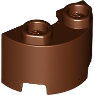 reddish brown cylinder half 1 x 2 x 1