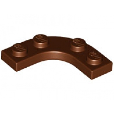 reddish brown plate round corner 3 x 3 with 2 x 2 curved cutout