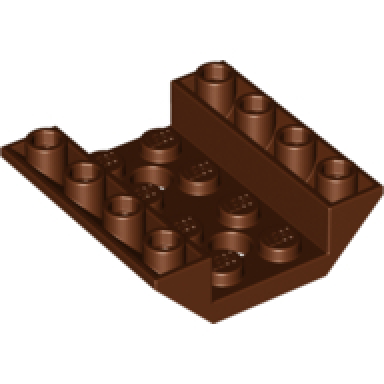 reddish brown slope inverted 45 4 x 4 double with 2 holes