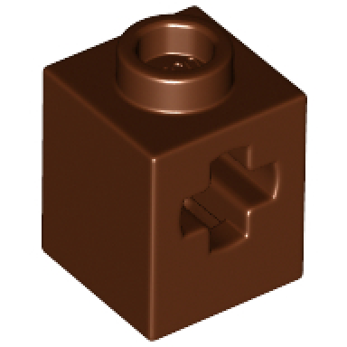 reddish brown technic brick 1 x 1 with axle hole
