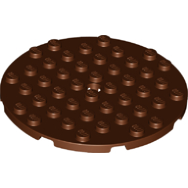 reddish brown plate round 8 x 8 with hole