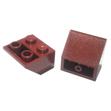 reddish brown slope inverted 45 2 x 2 with hollow round bottom tube