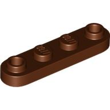 reddish brown plate round 1 x 4 with 2 open studs