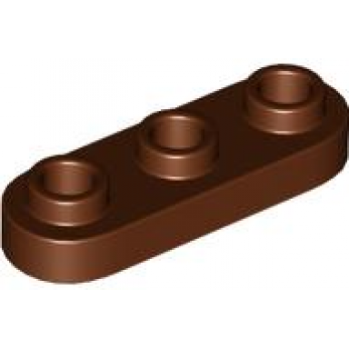reddish brown plate round 1 x 3 with open studs