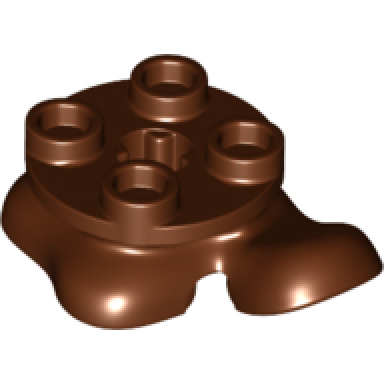 reddish brown legs with plate round 2 x 2 and axle hole - 2 feet 1 raised