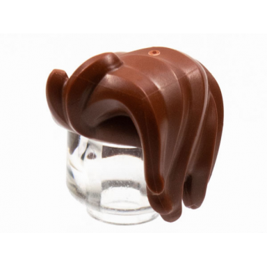 reddish brown minifigure hair short in back spiked bangs long part to left