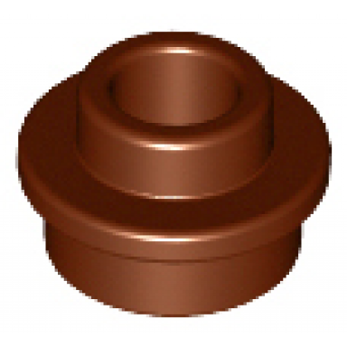 reddish brown plate round 1 x 1 with open stud