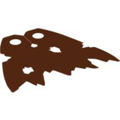 reddish brown minifigure cape cloth holes and tattered edges - traditional starched fabric