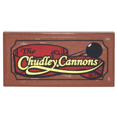 reddish brown tile 2 x 4 with the chudley cannons pattern sticker - set 4840