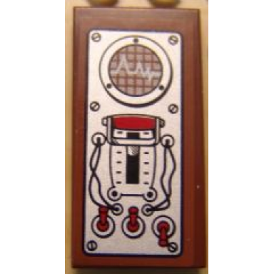 reddish brown tile 2 x 4 with breaker and 3 toggle switches pattern sticker - set 9466