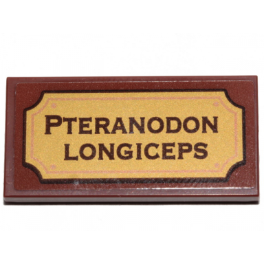 reddish brown tile 2 x 4 with pteranodon longiceps pattern sticker - set 21320
