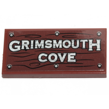 reddish brown tile 2 x 4 with grimsmouth cove wood grain and 6 nails pattern sticker - set 70431