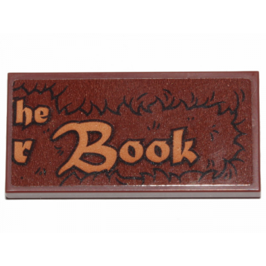 reddish brown tile 2 x 4 with he r book and fur pattern sticker - set 30628