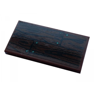reddish brown tile 2 x 4 with wood grain and nails pattern sticker - set 40410