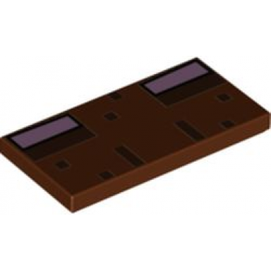 reddish brown tile 2 x 4 with bright pink rectangles and dark brown pixelated pattern minecraft jungle abomination eyes