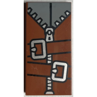 reddish brown tile 2 x 4 with belts dark bluish gray shirt silver zipper and buckles pattern brickheadz alastor moody torso