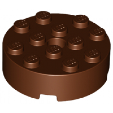 reddish brown brick round 4 x 4 with hole