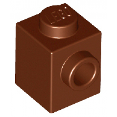 reddish brown brick modified 1 x 1 with stud on side