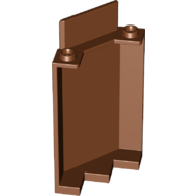 reddish brown panel 3 x 3 x 6 corner wall without bottom indentations