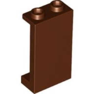 reddish brown panel 1 x 2 x 3 with side supports - hollow studs