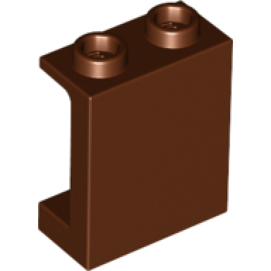 reddish brown panel 1 x 2 x 2 with side supports - hollow studs