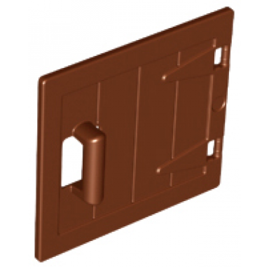 reddish brown duplo door window pane 1 x 4 x 3 wooden gate with handle