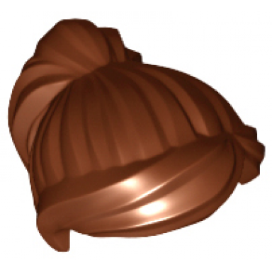 reddish brown minifigure hair female ponytail and swept sideways fringe
