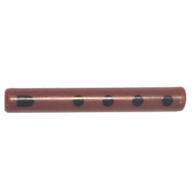 reddish brown bar 3l with black extended half circle and dots pattern musical instrument flute