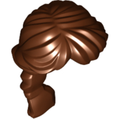 reddish brown minifigure hair female ponytail long french braided