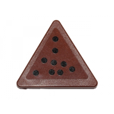reddish brown road sign 2 x 2 triangle with clip with 9 black dots pattern sticker - set 75092