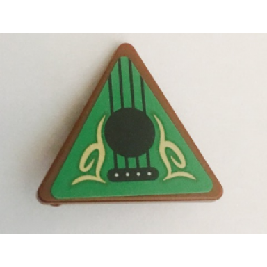 reddish brown road sign 2 x 2 triangle with clip with goblin balalaika pattern sticker - set 41185