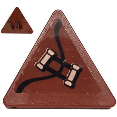 reddish brown road sign 2 x 2 triangle with clip with copper handles pattern model left side sticker - set 70602