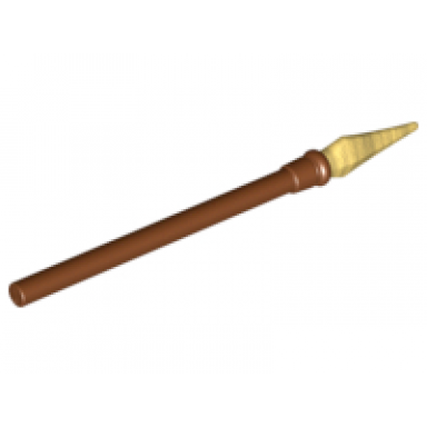 reddish brown minifigure weapon pike spear elaborate with molded pearl gold tip pattern