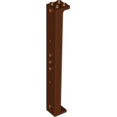 reddish brown support 2 x 2 x 13 with 5 pin holes